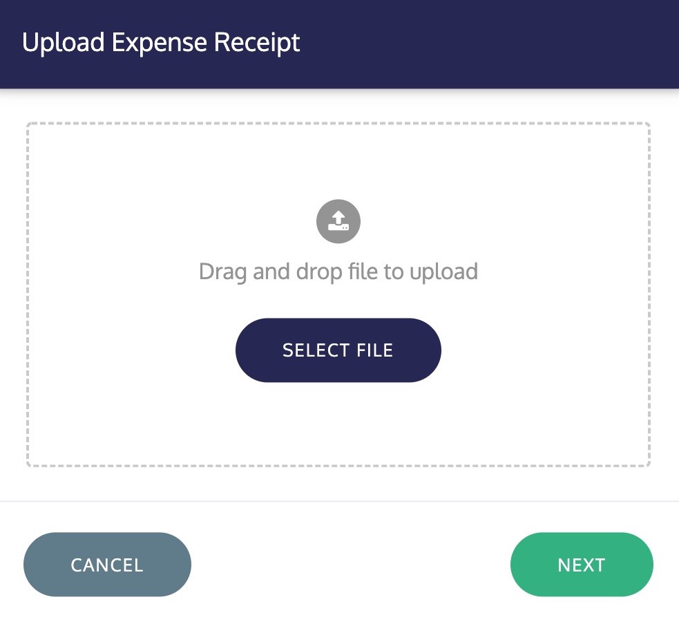 Upload expense receipt